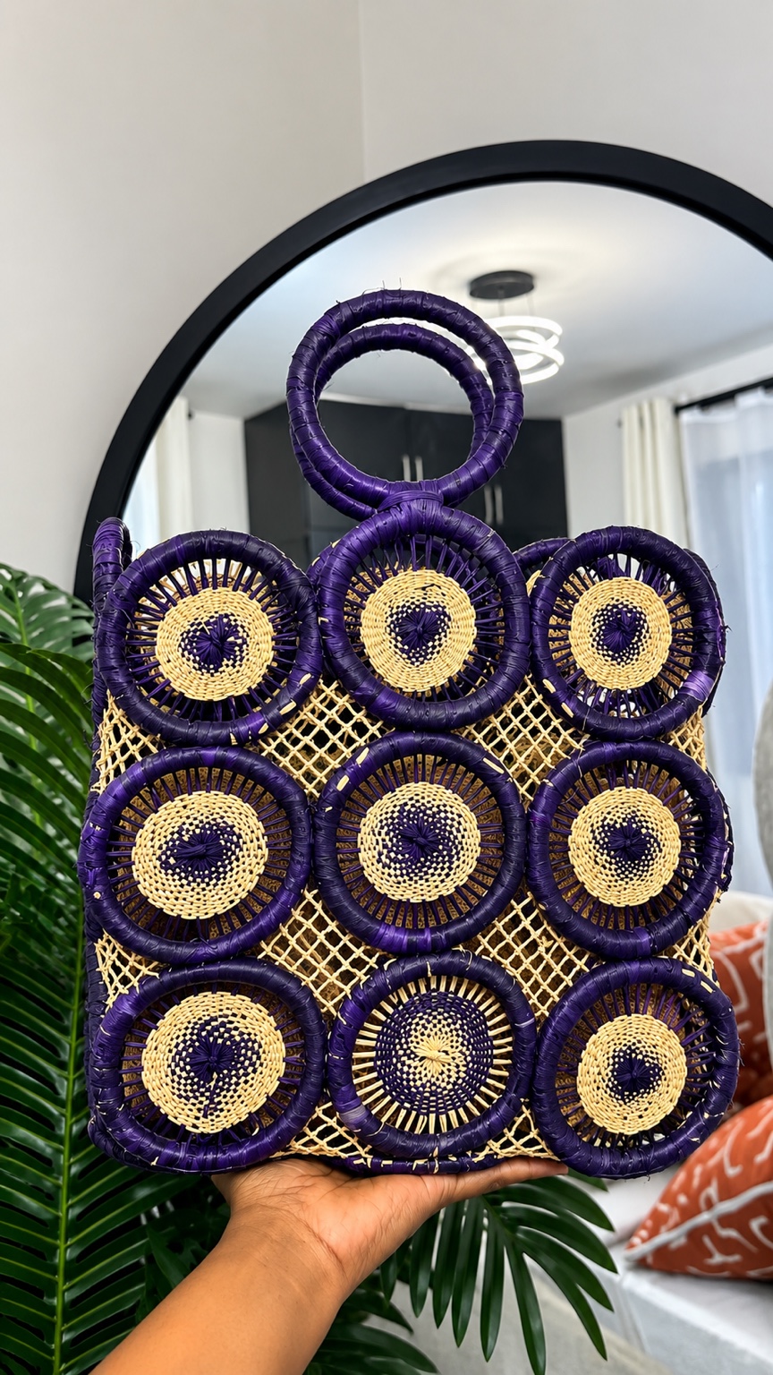 KIKARA ANGA — Blue handwoven bag